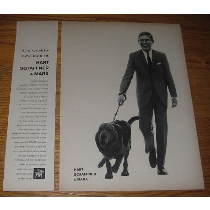 1961 Hart Schaffner & Marx Clothing Ad - The worldly new look