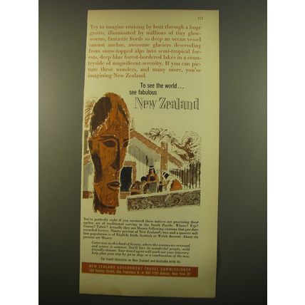 1961 New Zealand Government Travel Commissioner Advertisement - To see the world