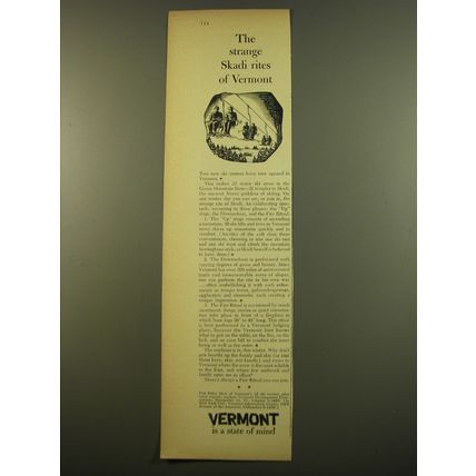 1961 Vermont Development Commission Ad - The strange Skadi rites of Vermont