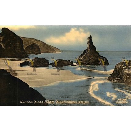 Queen Bess Rocks, Bedruthan Steps, Cornwall, Frith 20292A Postcard