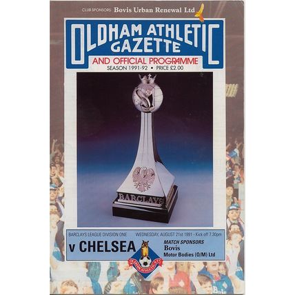 OLDHAM ATHLETIC v CHELSEA BARCLAYS LEAGUE DIV ONE 1991