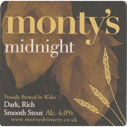 BEER MAT - MONTY'S BREWERY(WALES) - MIDNIGHT STOUT - (Cat No 007) - (2014)
