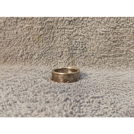 2004 90% Silver Kennedy Half Dollars size 10 coin ring handmade