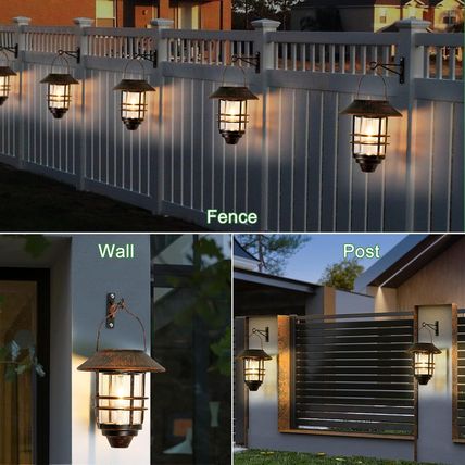 Solar Lantern Outdoor, Hanging Waterproof Solar Lights with Wall Mount Kit for G
