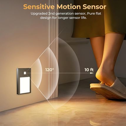 VST Motion Sensor Step Night Light, Rechargeable Battery Powered Led Light with