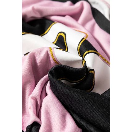 Pink Stripe Color Block Number 22 Print Game Day Loose Long Sleeve Top