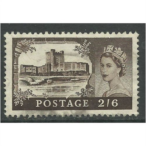 GB 1955 - 58 QE2 H/V 2/6d Brown Castle Wmk 165.(R917 )