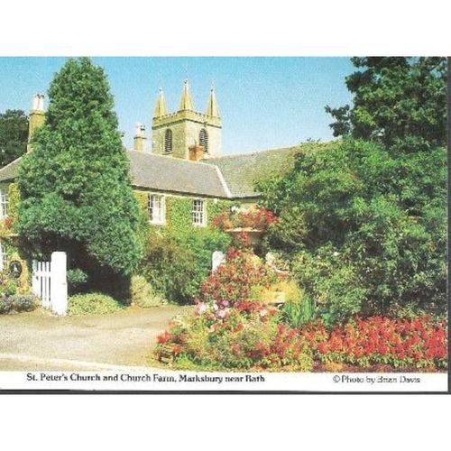 Marksbury, Somerset - nr Bath, St Peters Church & Church Farm - local postcard