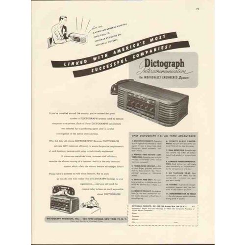 dictograph products inc 1947 linked successful companies vintage ad