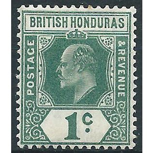 British Honduras 1910 SG95 1c Blue-Green Mounted Mint....