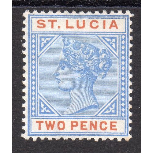 1891 ST LUCIA Sg45 2d ultramarine & Orange LIGHTLY M/MINT (G16)