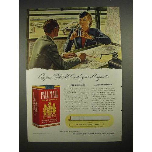 1940 Pall Mall Cigarette Ad - Compare