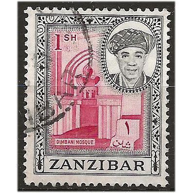 Zanzibar 1961 SG382 1/- Carmine & Black Fine Used . ..