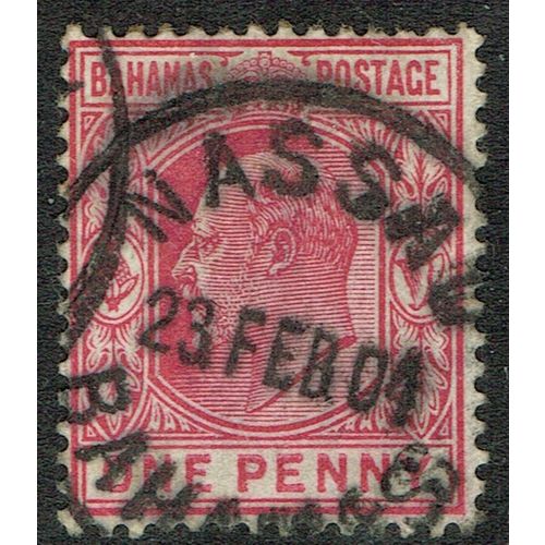 Bahamas 1902 1d Carmine wmk Crown CA SG62 FU