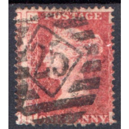 Sg43 1d rose-red plate 199 good used (G3)