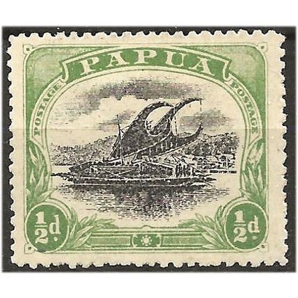 Papua 1907 SG47 1/2d Black & Yellow-Green Mounted Mint . .. .