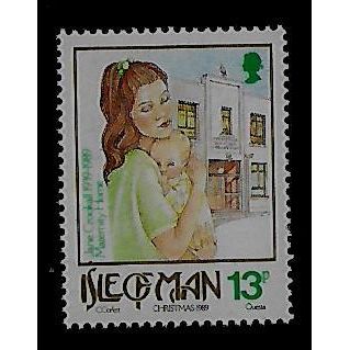ISLE OF MAN 1989 CHRISTMAS 13p MOTHER WITH BABY JANE SG 429 U/M MINT#1