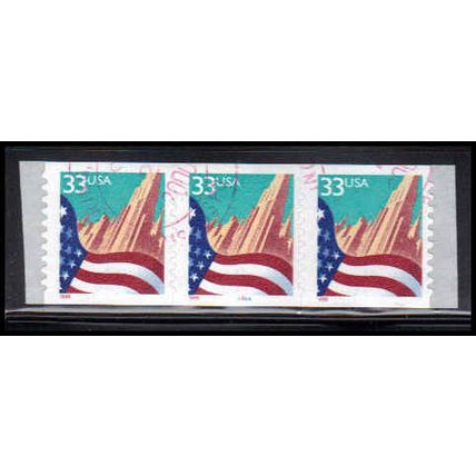 Used 3281 33c U.S. Flag Over City Fine PNC 6666A/3 PA4093