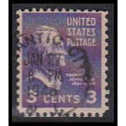 Used 807 3c Thomas Jefferson Barely Clears Atlantic City, NJ. E0732