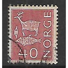 NORWAY 1962 REEF KNOT 40 ORE RED SG533a FINE USED