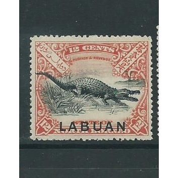 North borneo labuan overprints sg95a sg 95a hm but thinned