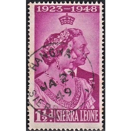SIERRA LEONE, 1948 1.5d Silver Wedding, SG 203 (Scott #188), used