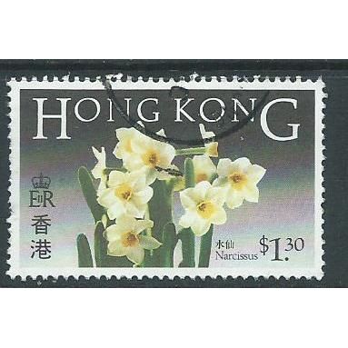 hong kong stamps sg500 used sg 500 narcissus flower