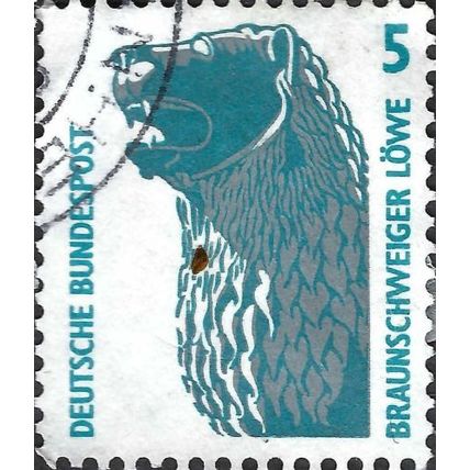 GERMANY, Lion statue Brunswick, blue & grey 1990, 5pf