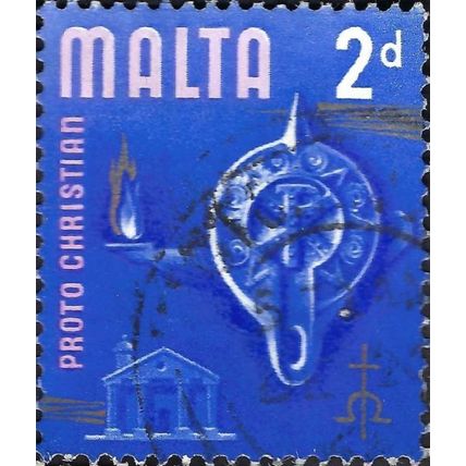 MALTA, History, Proto Christian era, blue 1965, 2d, #4