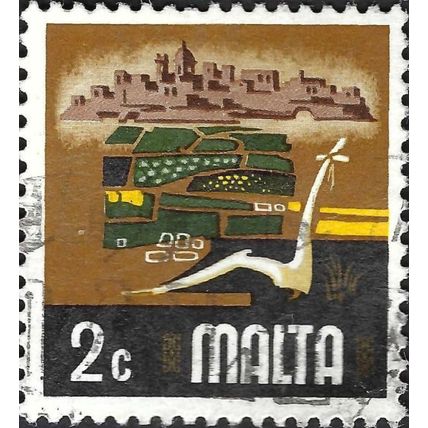 MALTA, Agriculture, brown 1973, 2c, #4