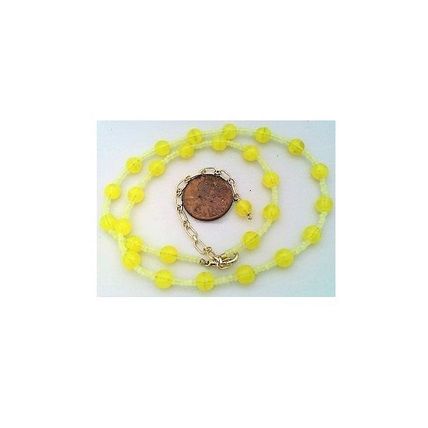 Yellow Opal Glass Beaded Choker Necklace