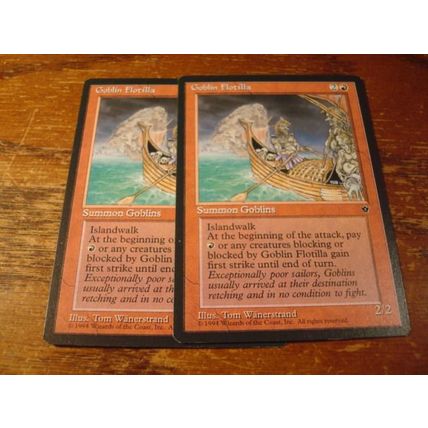 Magic The Gathering, MTG, 2-Cards, 1994, GOBLIN FLOTILLA, ex/nm