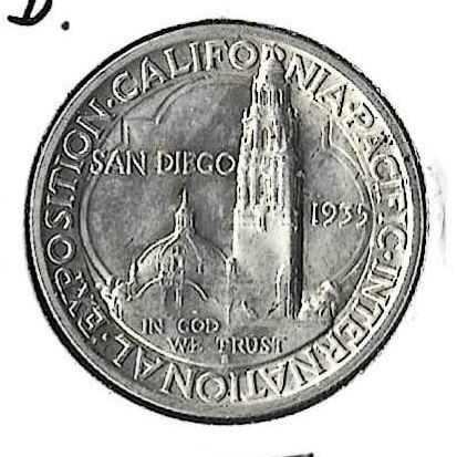 1935-S US San diego Silver Comm Half Dollar Choice BU