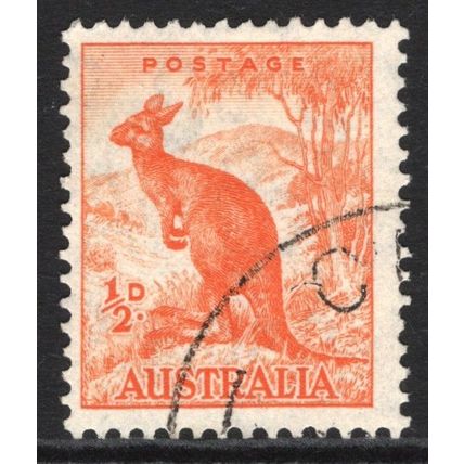 AUSTRALIA 1937/56: ZOOLOGICAL DEFINITIVES - ½d KANGAROO USED (G4)