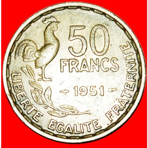 COCK: FRANCE ★ 50 FRANCS 1951! LOW START★NO RESERVE!