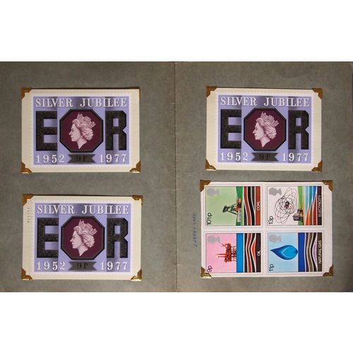 PHQ cards x 4 in slot folder includes 3 of Silver Jubilee 1977 and one Energy