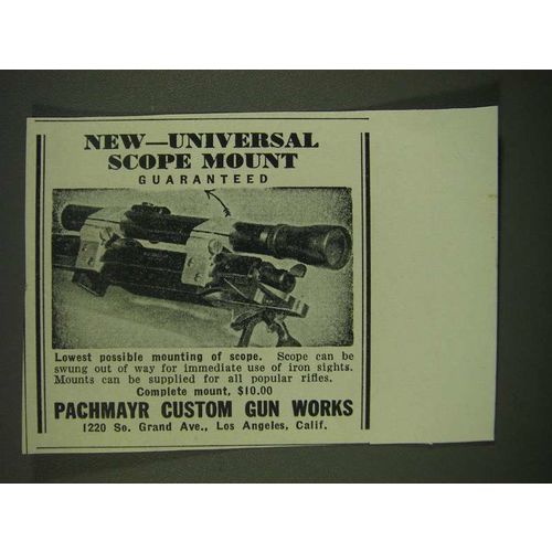 1940 Pachmayr Universal Scope Mount Ad - New - Universal scope mount guaranteed