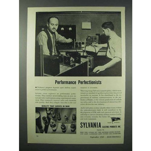 1943 Sylvania Electric Ad - Performance Perfectionists