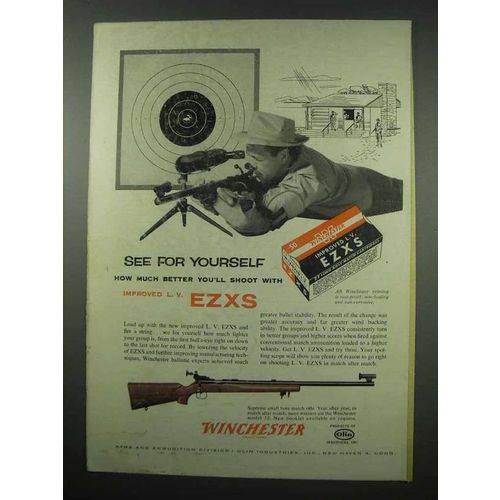 1954 Winchester EZXS Cartridges; Model 52 Rifle Ad