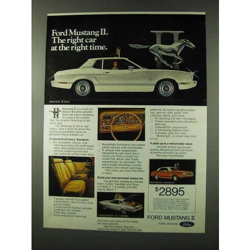 1973 Ford Mustang II Ghia, Two-Door Hardtop & 2+2 Ad