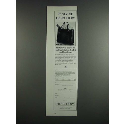 1984 Horchow Leather Tote Ad
