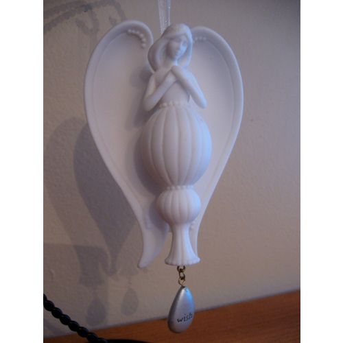 Porcelain Angelica Series Hanging "WISH" Angel from Seasons of Cannon Falls