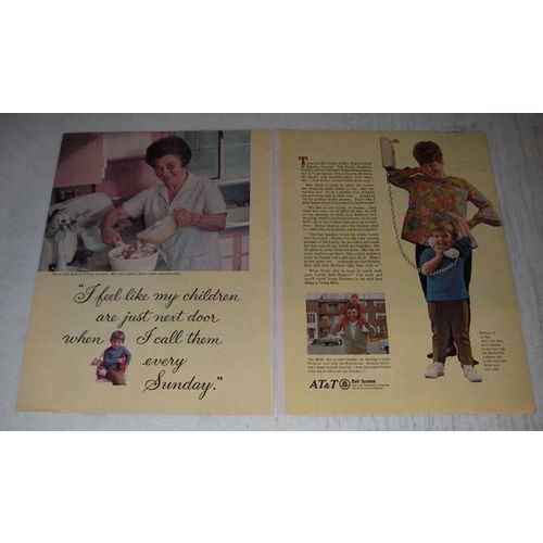 1966 AT&T Bell System Long Distance Telephone Ad - children are next door