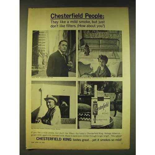 1964 Chesterfield King Cigarettes Ad - They like a mild smoke