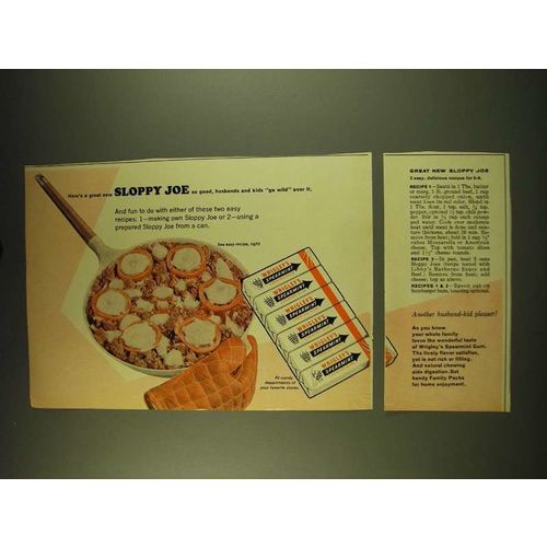 1967 Wrigley's Spearmint Gum Ad - Sloppy Joe Recipe