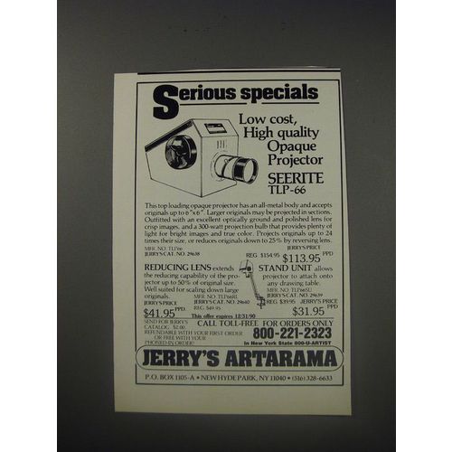 1990 Jerry's Artarama Ad - Serious specials low cost, high quality