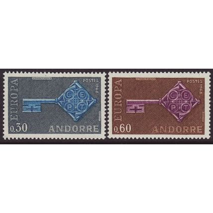 Andorra - French 1968 SG F208-9 UMM Europa/CEPT (G-223)