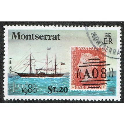 Montserrat 1980 London Intl Stamp Exhibition $1.20c Multicoloured SG464 FU