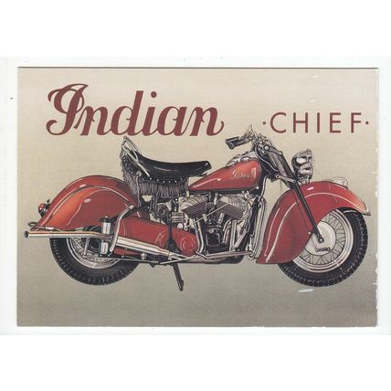 Indian Chief Motorcyle Postcard