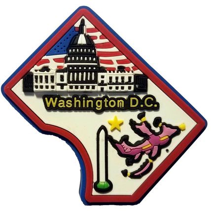 Washington D.C. Multi Color Fridge Magnet